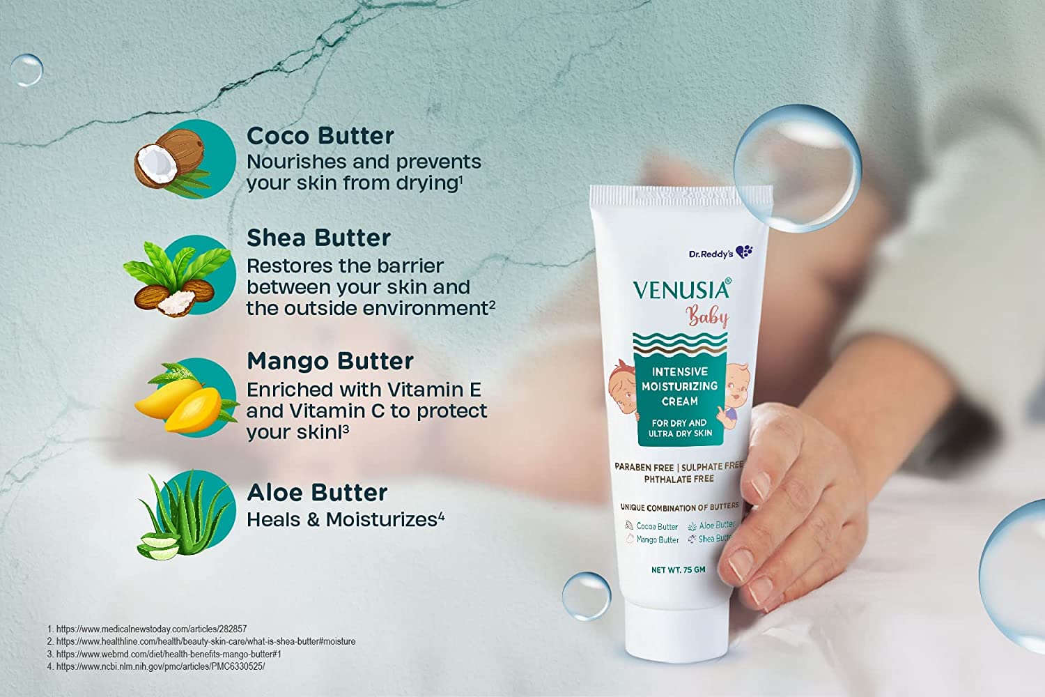 Reddy's Venusia Baby Intensive Moisturizing Cream, provides