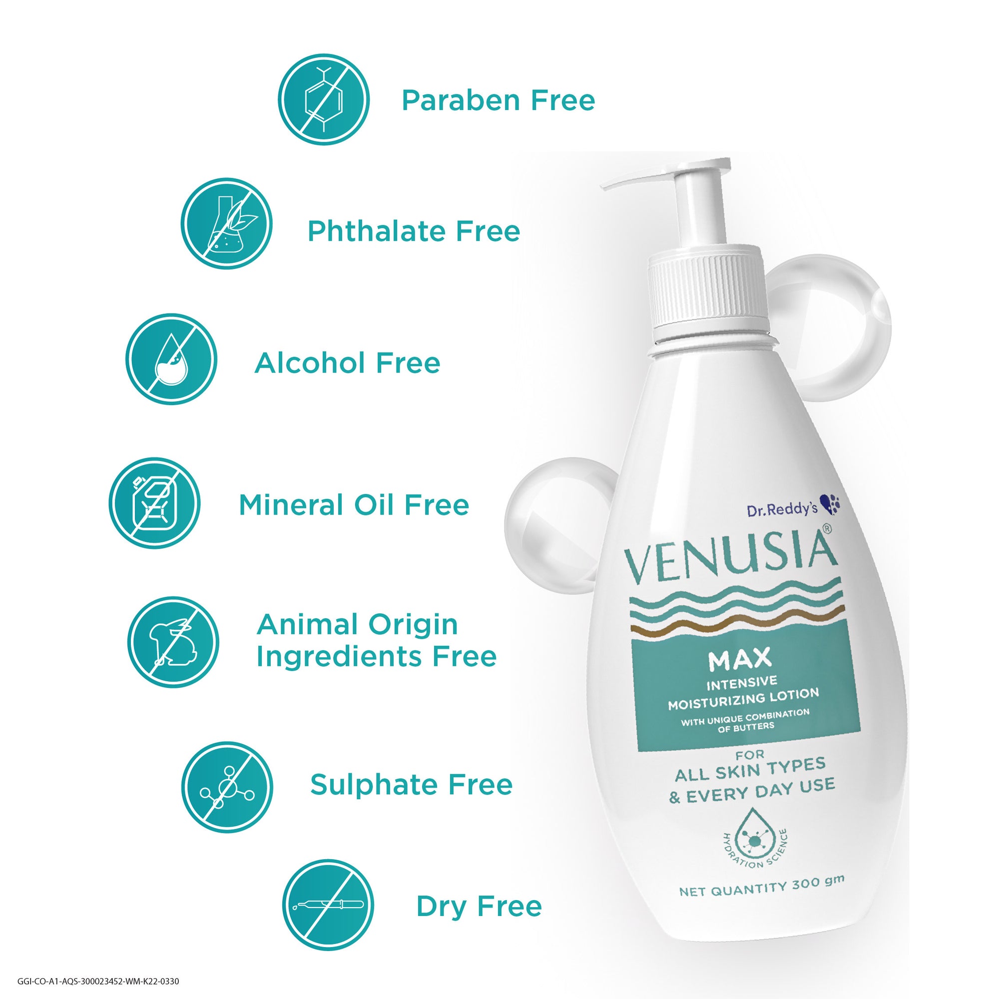 Dr. Reddy's Venusia Max Intensive Moisturizing Lotion, Repairs  Skin, Provides Soft & Smooth Skin, 300 GM